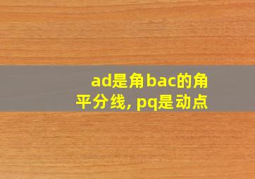 ad是角bac的角平分线, pq是动点